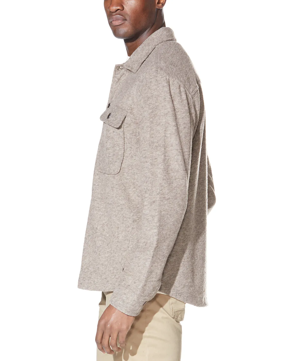 Durbin Relaxed Fit Shirt Jacket (Heather Khaki)