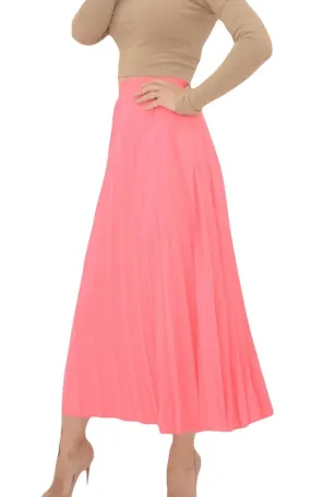 Elasticated High Waist Pleated Maxi Skirt - UK 6/8