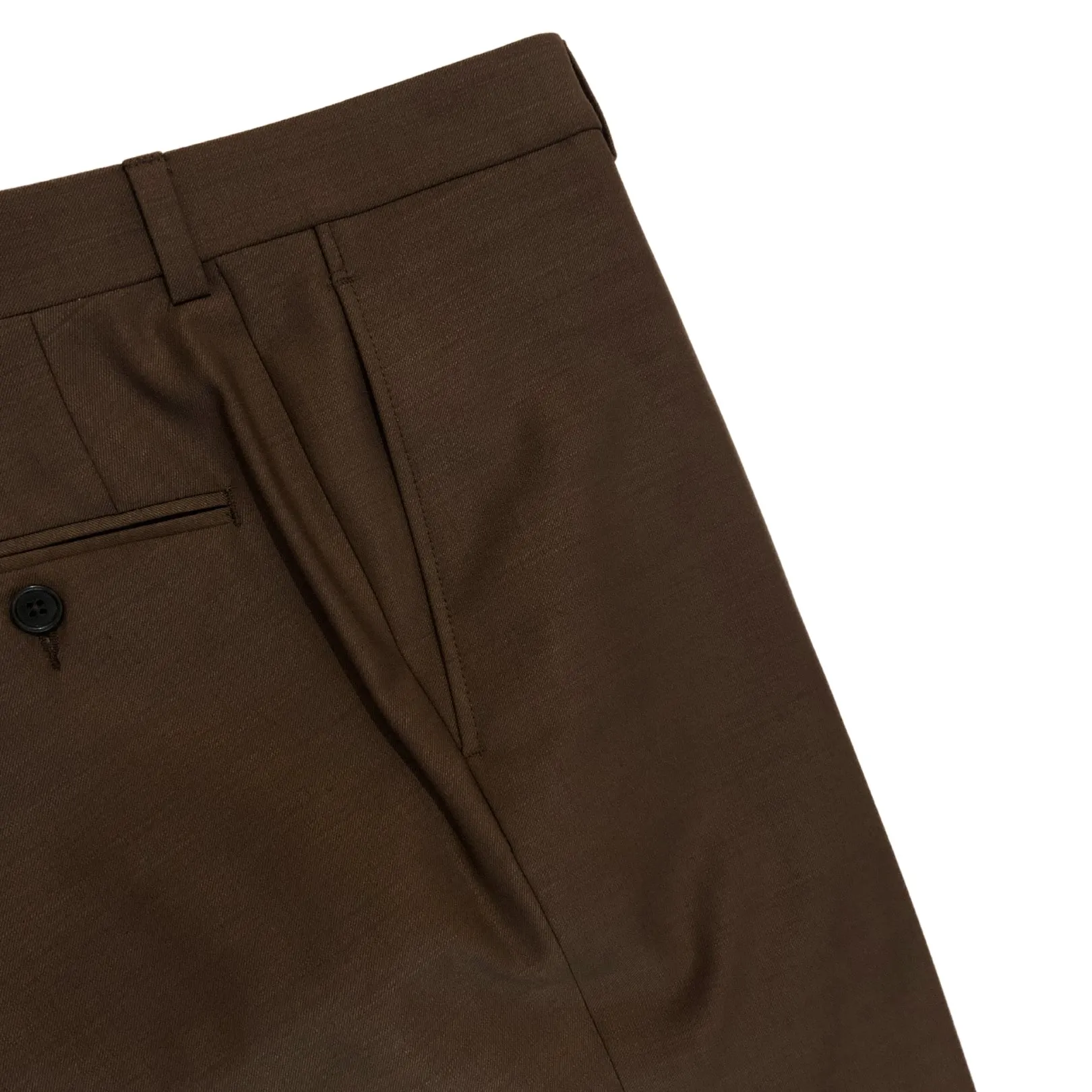 Espresso Wool Blend Twill Trouser