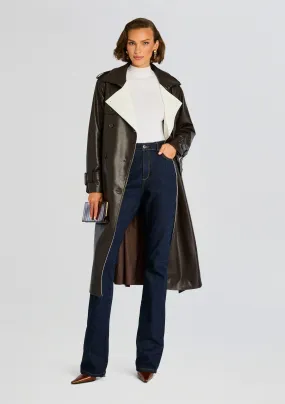 Estelle Vegan Leather Trench Coat