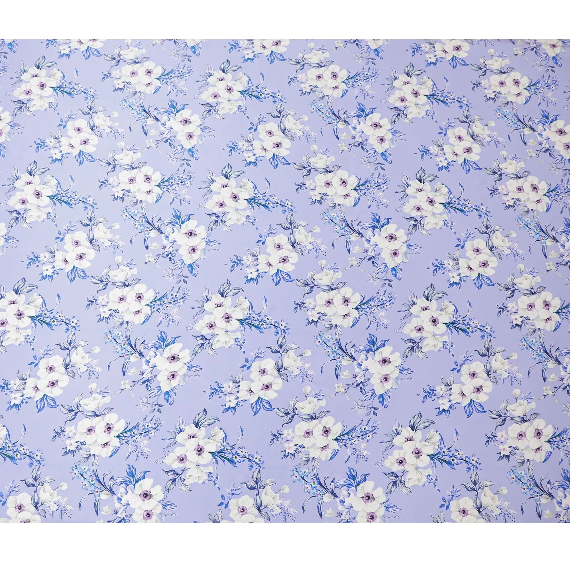 Exquisite Lavender Silk Satin Fabric - Italian Printed, 140cm Width - Shop Luxury Textiles Online-D18313