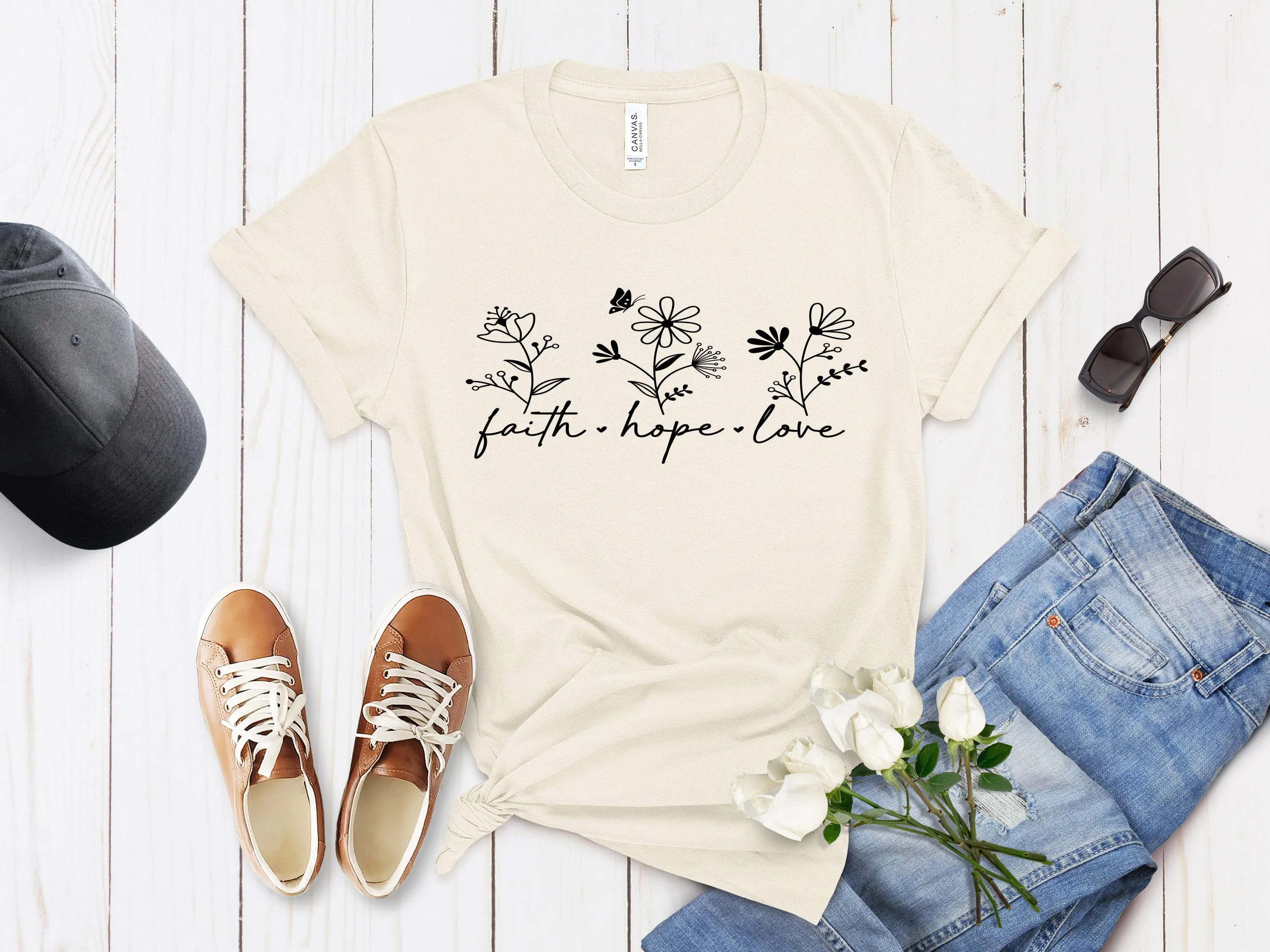 Faith Love Hope T-shirt Christian Shirt Religious Shirt Inspirational