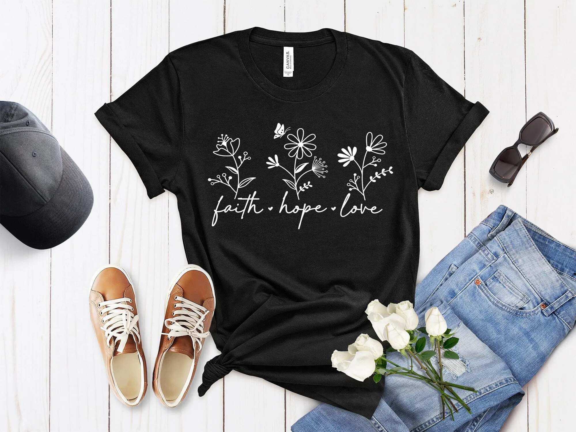 Faith Love Hope T-shirt Christian Shirt Religious Shirt Inspirational