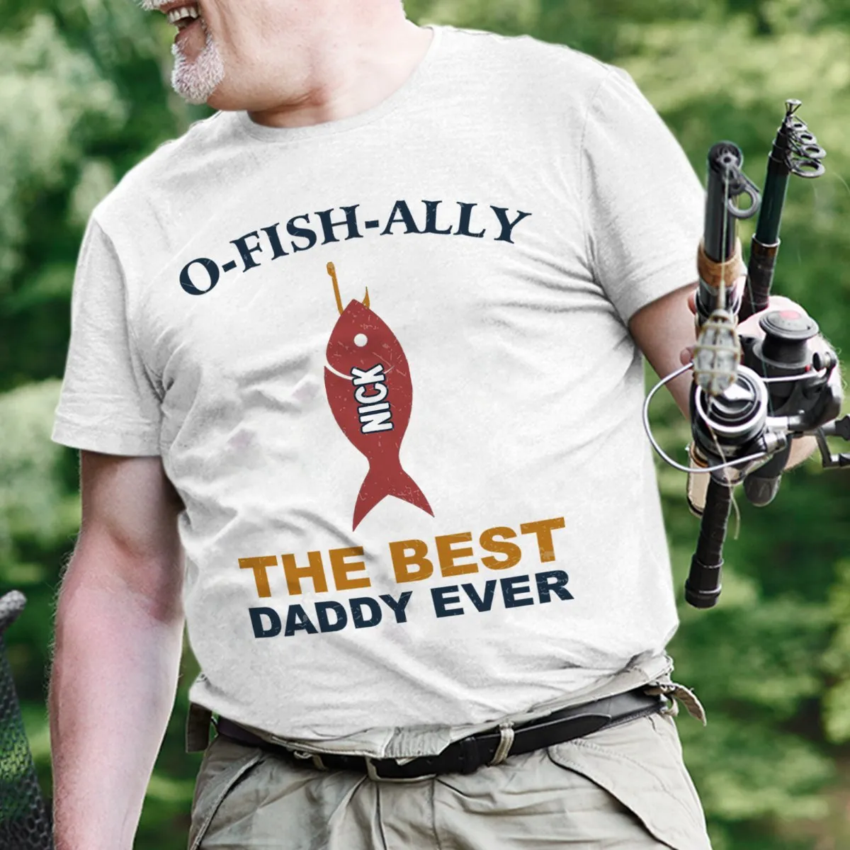 Father - O-Fish-Ally Best Dad Ever - Personalized Unisex T-shirt, Sweater, Hoodie