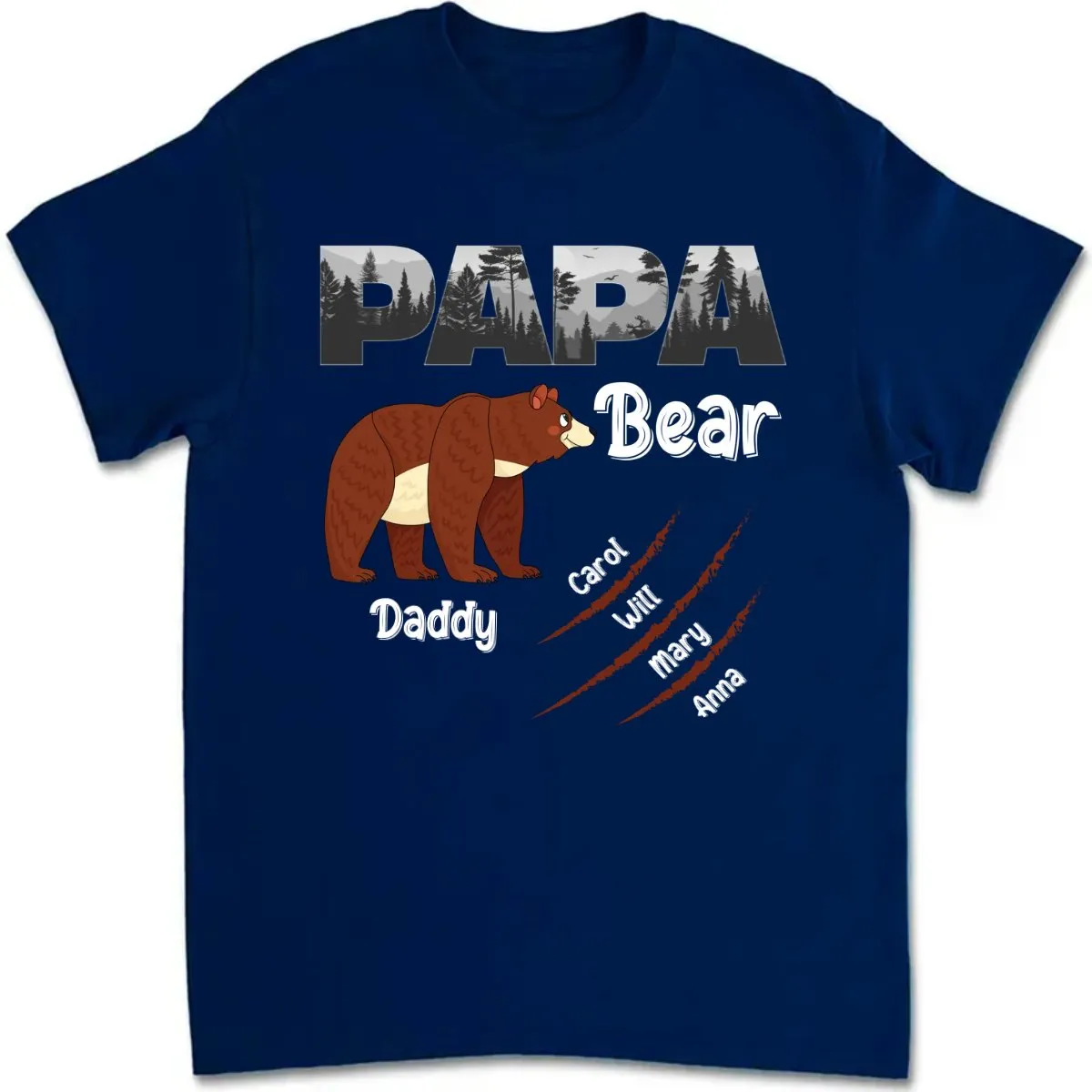 Father - Papa Bear - Personalized T-Shirt