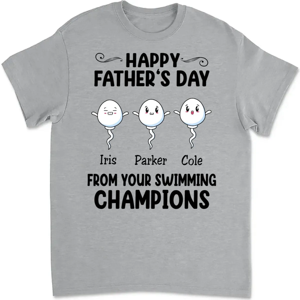 Father's Day - Happy Father's Day From Your Swimming Champion - Personalized Unisex T-shirt