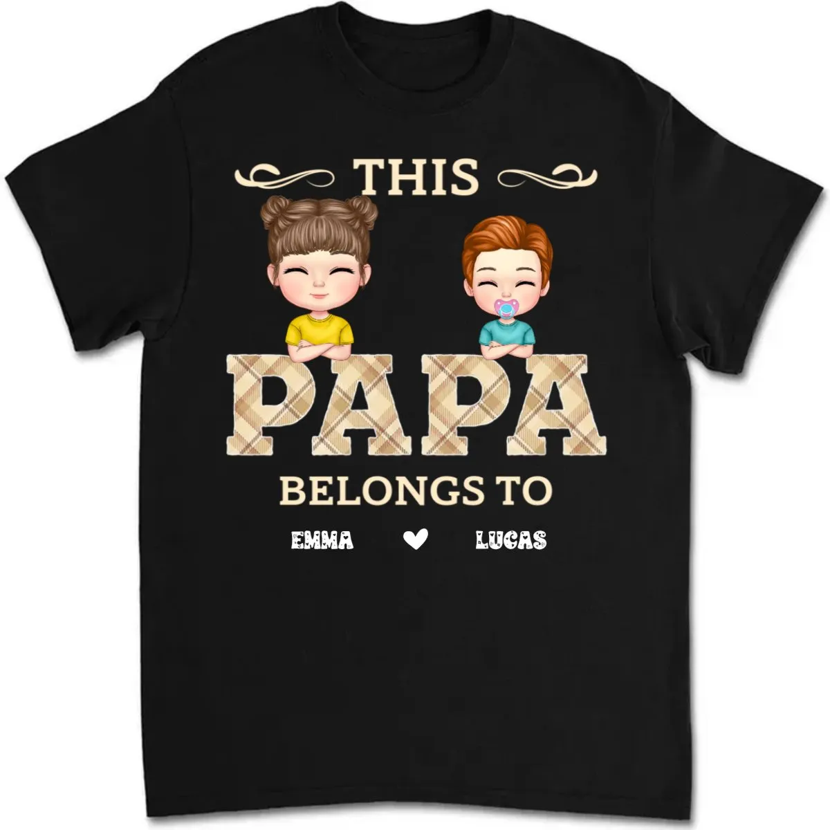 Father's Day- Vintage Papa Title - Personalized T-Shirt (TB)