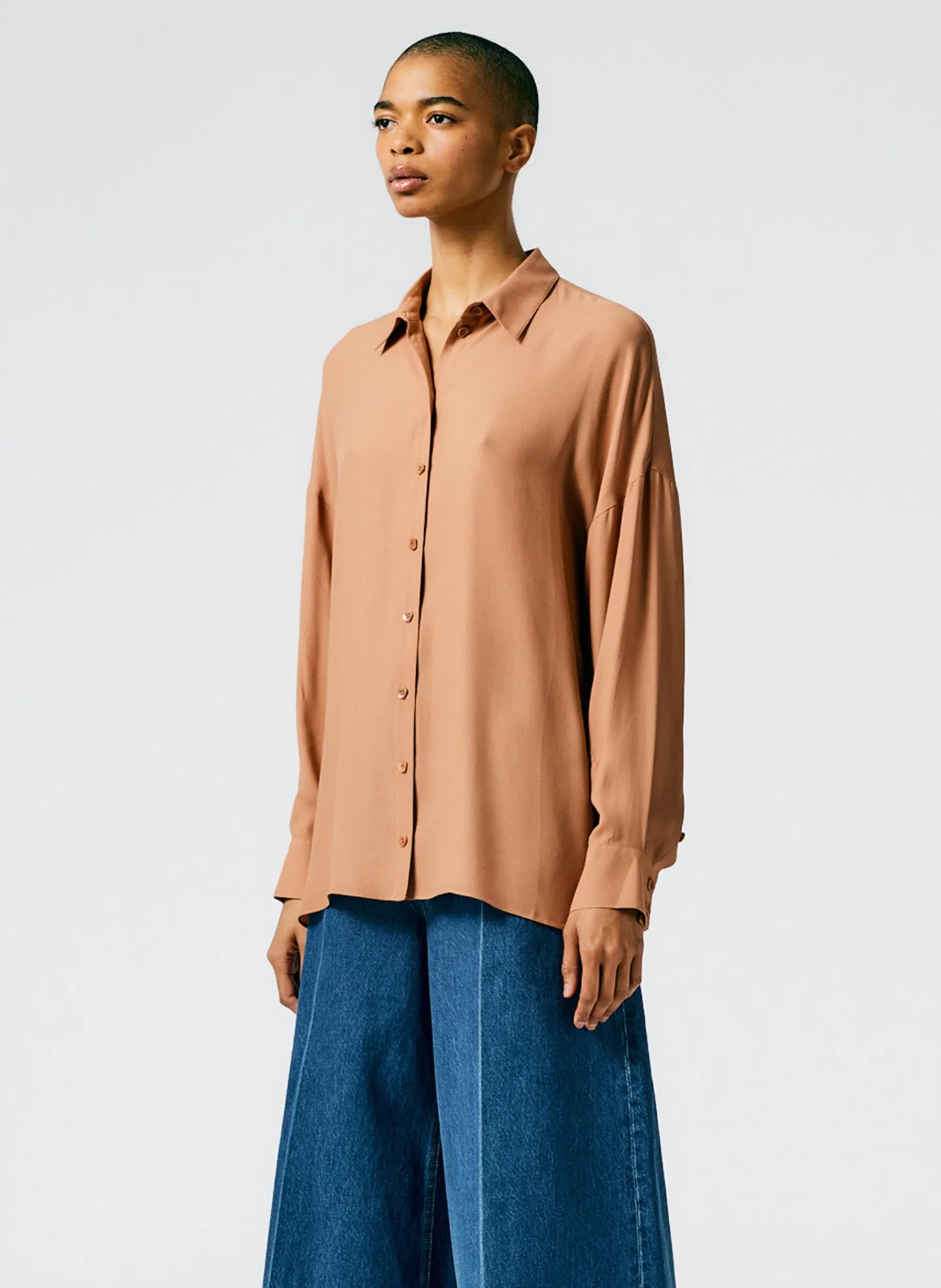 Feather Weight Eco Crepe Oversized Shirt