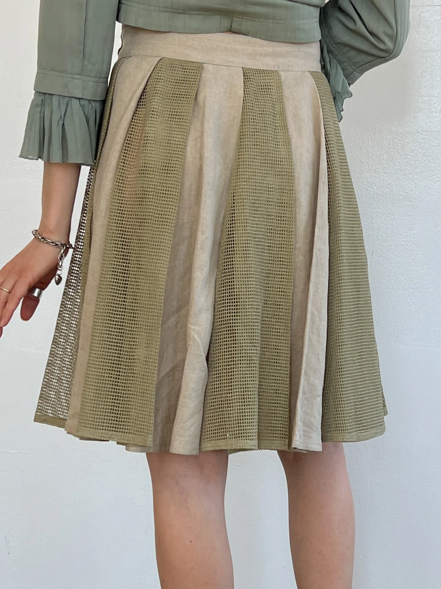 Fendi Linen   Mesh Skirt (M)