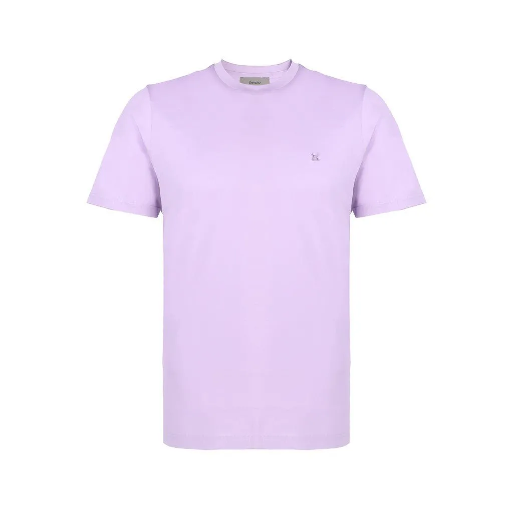 FERRANTE Cotton Jersey Crew Neck T-Shirt LILAC