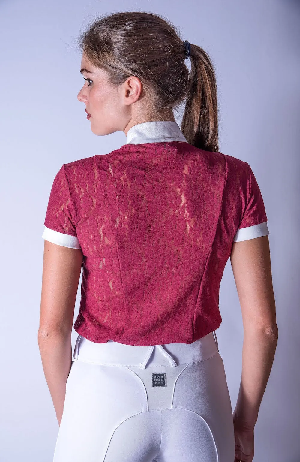 For Horses Luna Lace Blouse in Bourdeaux