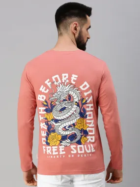 Free Soul Peach Back Front Graphic Printed Tshirt