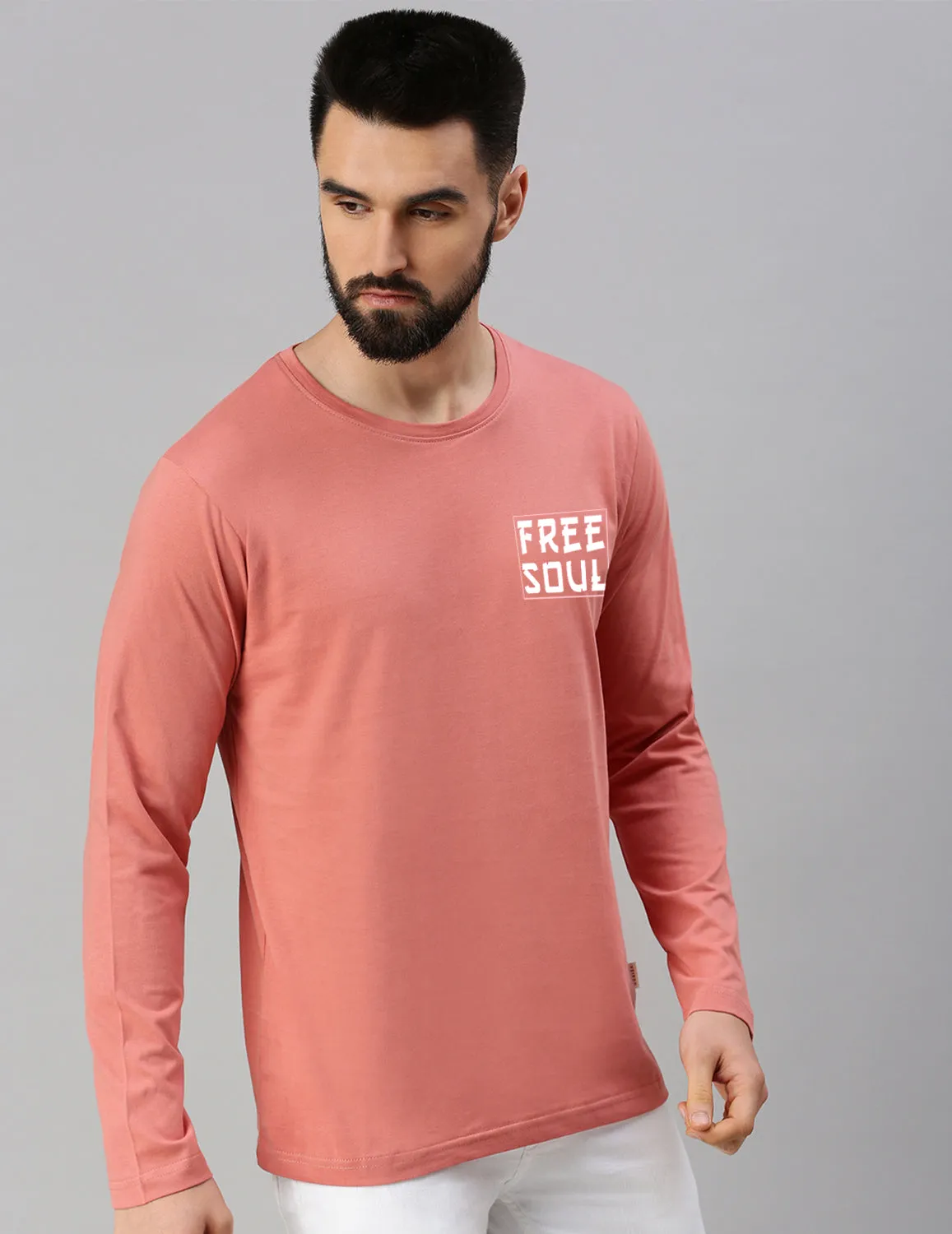 Free Soul Peach Back Front Graphic Printed Tshirt