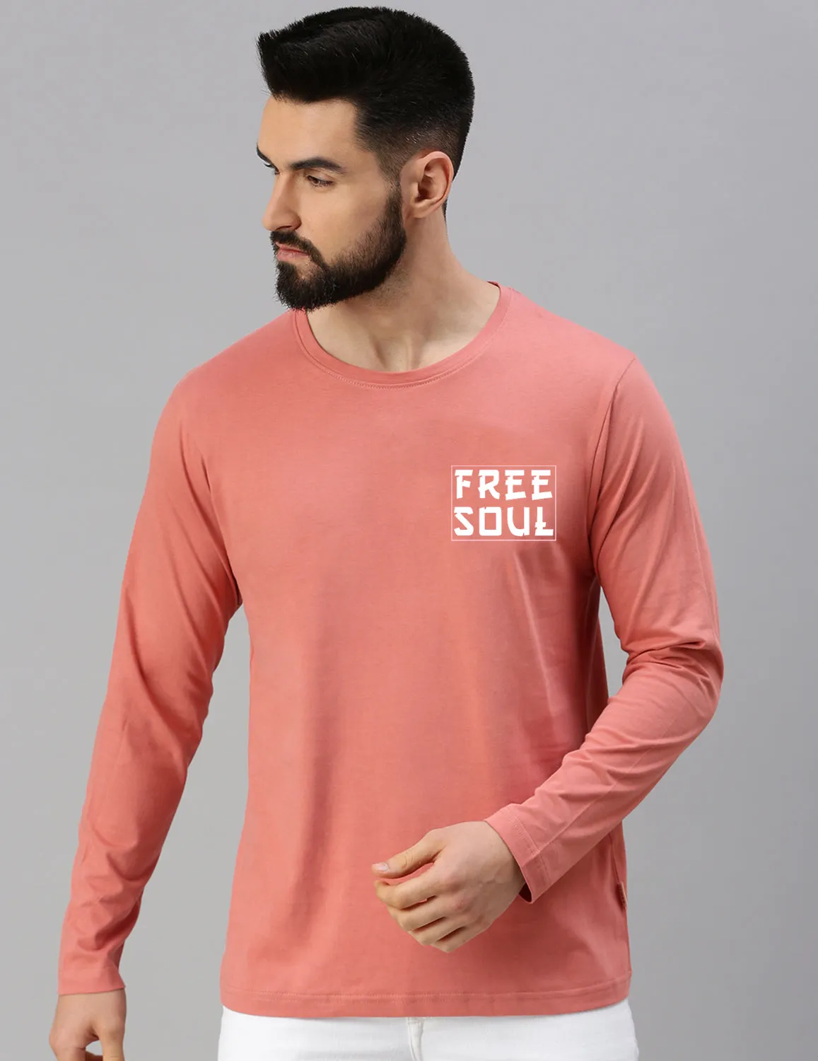 Free Soul Peach Back Front Graphic Printed Tshirt