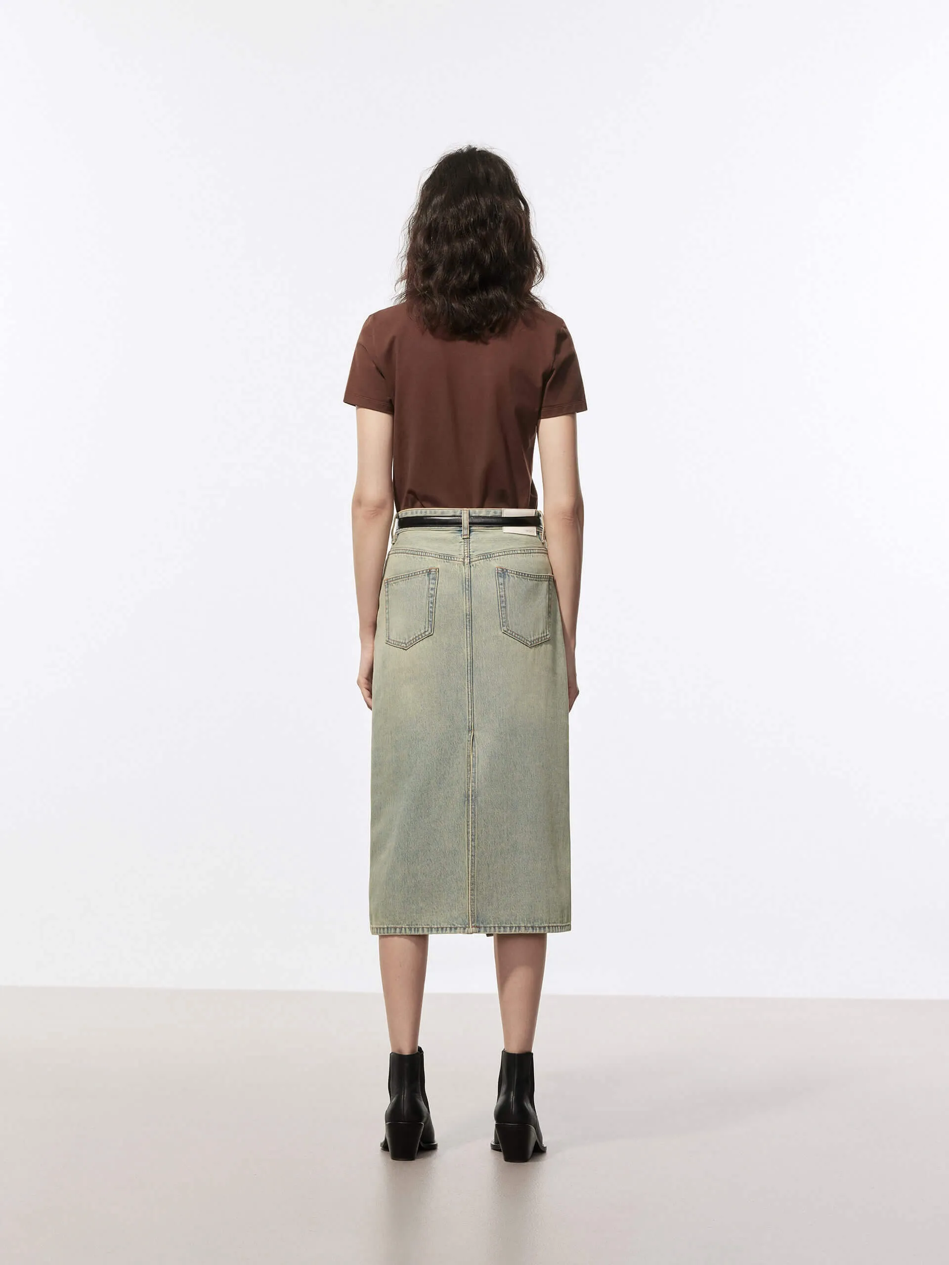 Front Slit Vintage Skirt