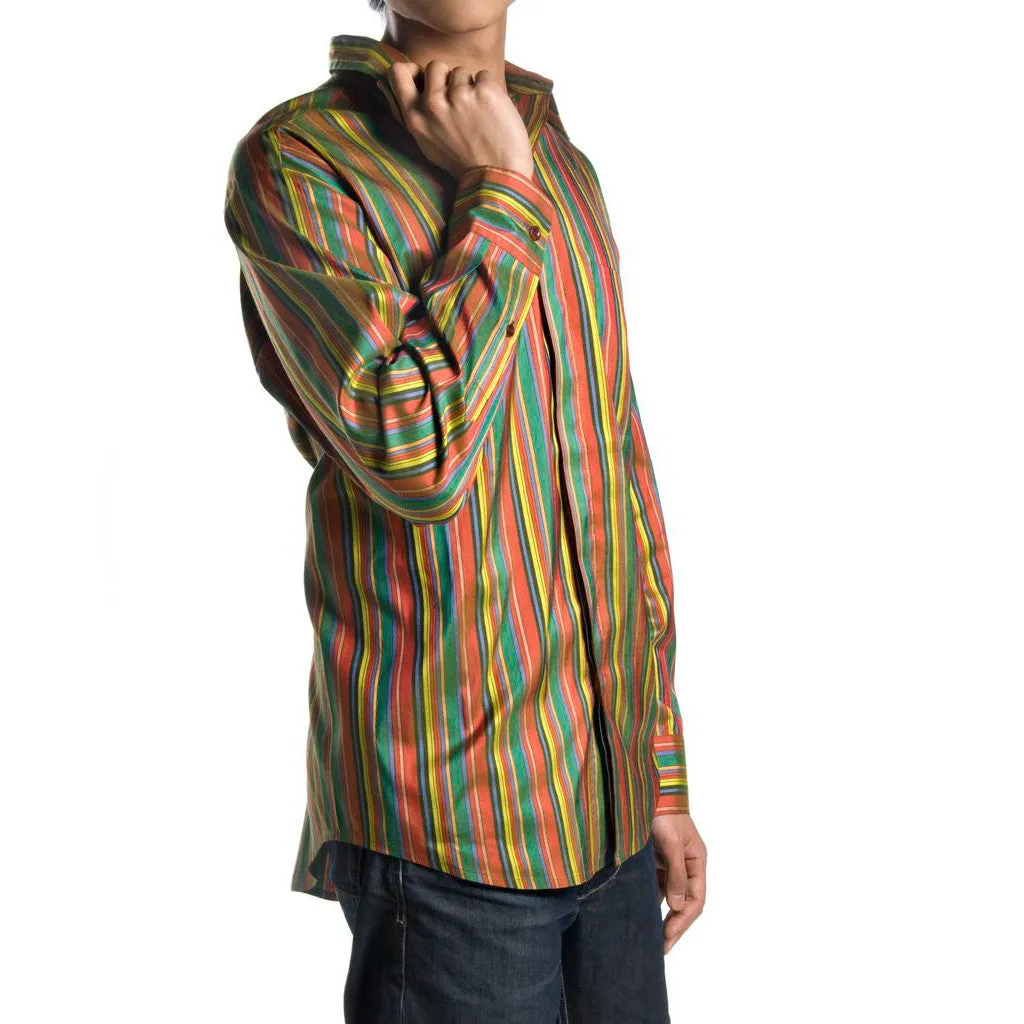 Garam Masala Stripe Silk Mens Shirt