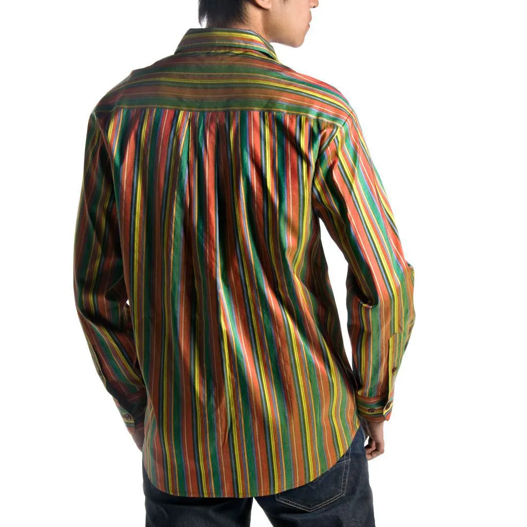 Garam Masala Stripe Silk Mens Shirt