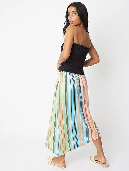 George Womens Contrast Stripe Asymmetrical Midi Skirt