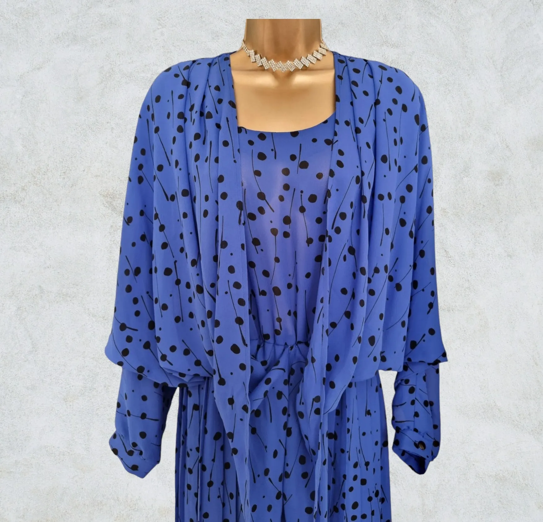 Golden Gate Women’s Rare Vintage 1980’s Blue Dress UK 16 US 12 EU 44