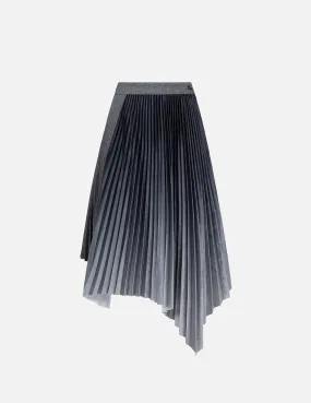 Gradiant Asymmetric Pleated Skirt