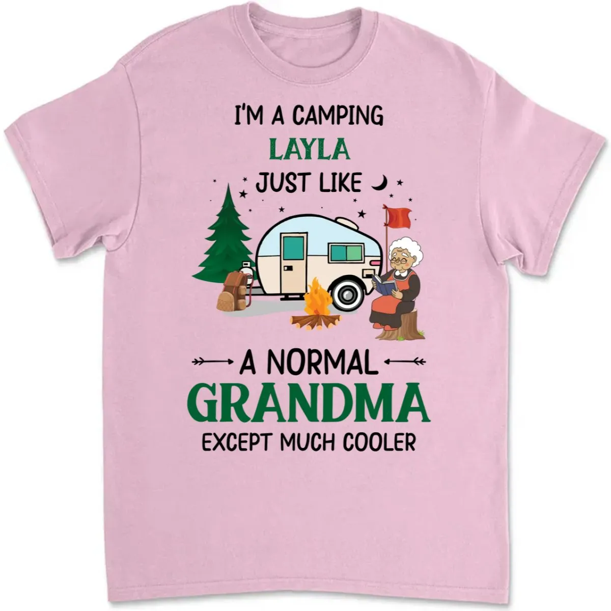 Grandma - I'm A Camping Grandma - Personalized Unisex T-Shirt