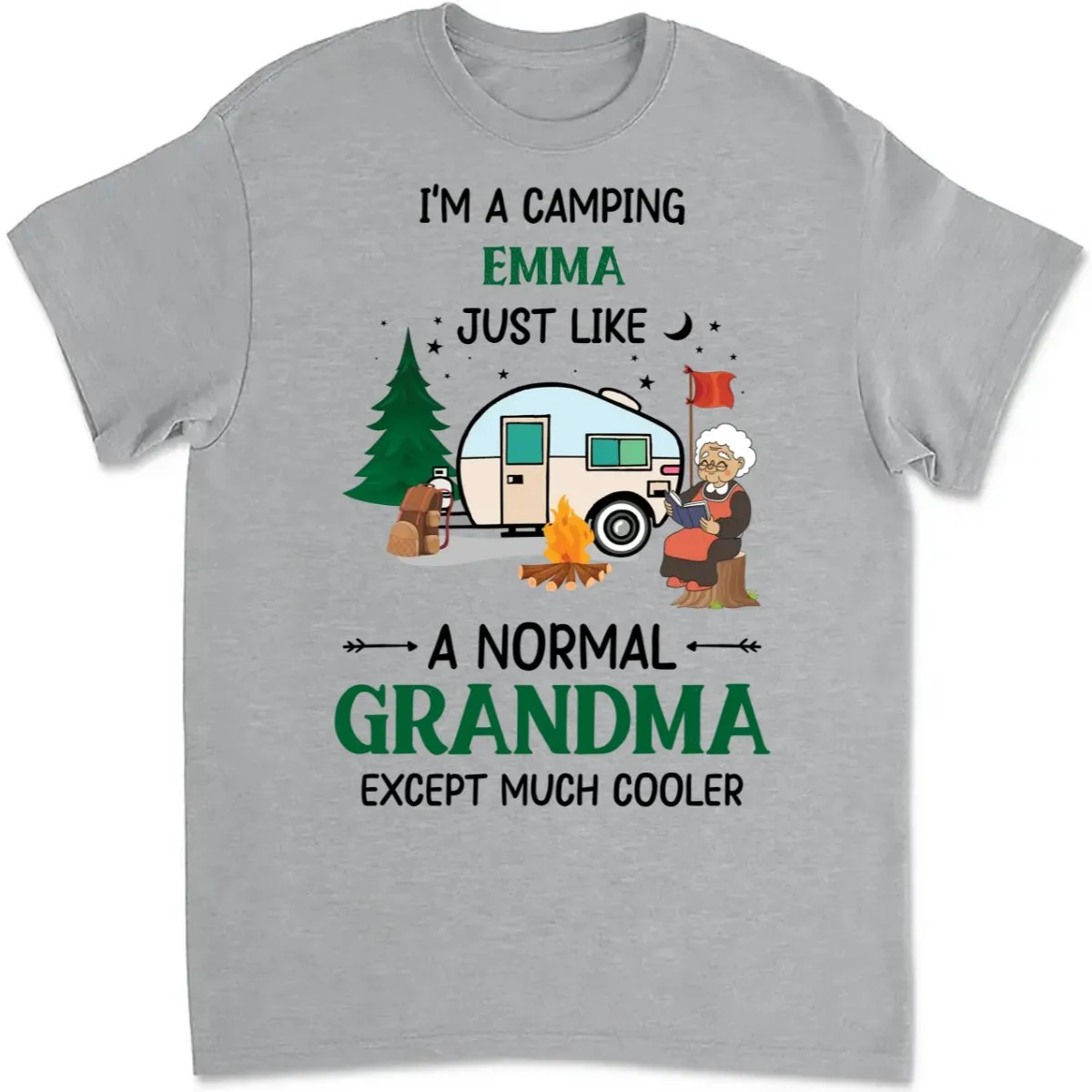 Grandma - I'm A Camping Grandma - Personalized Unisex T-Shirt