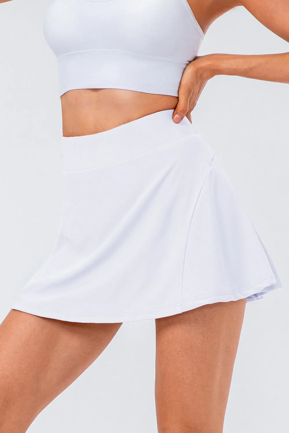 Hot Girl High Waist Pleated Active Lined Skirt