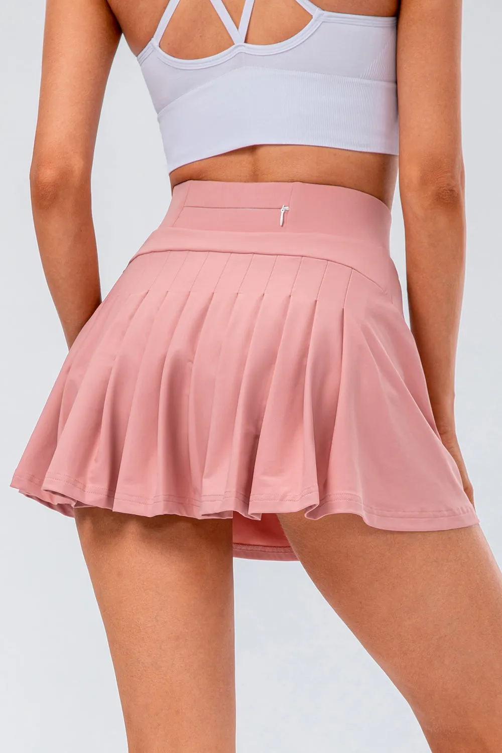 Hot Girl High Waist Pleated Active Lined Skirt