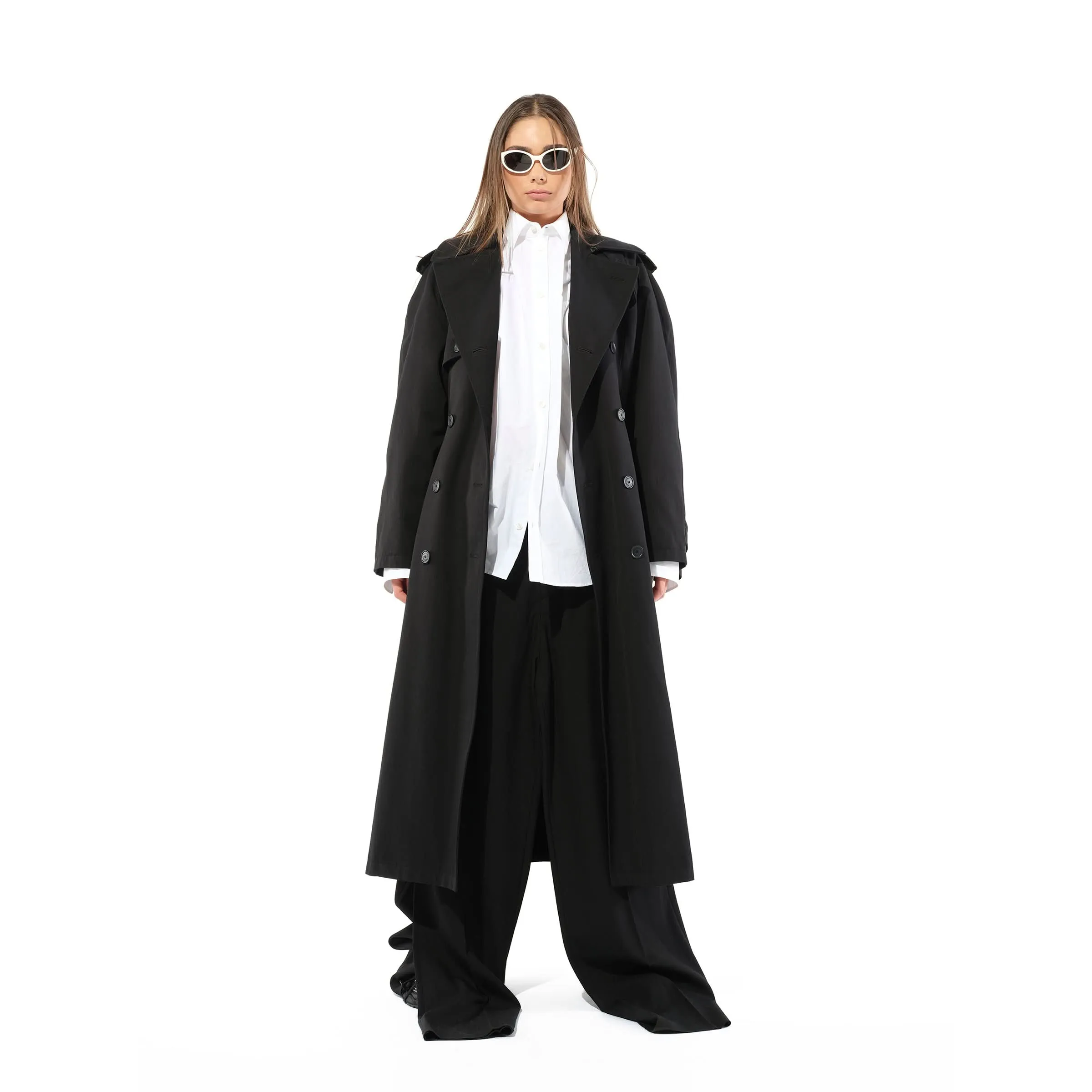 Hourglass Trench Coat in Black