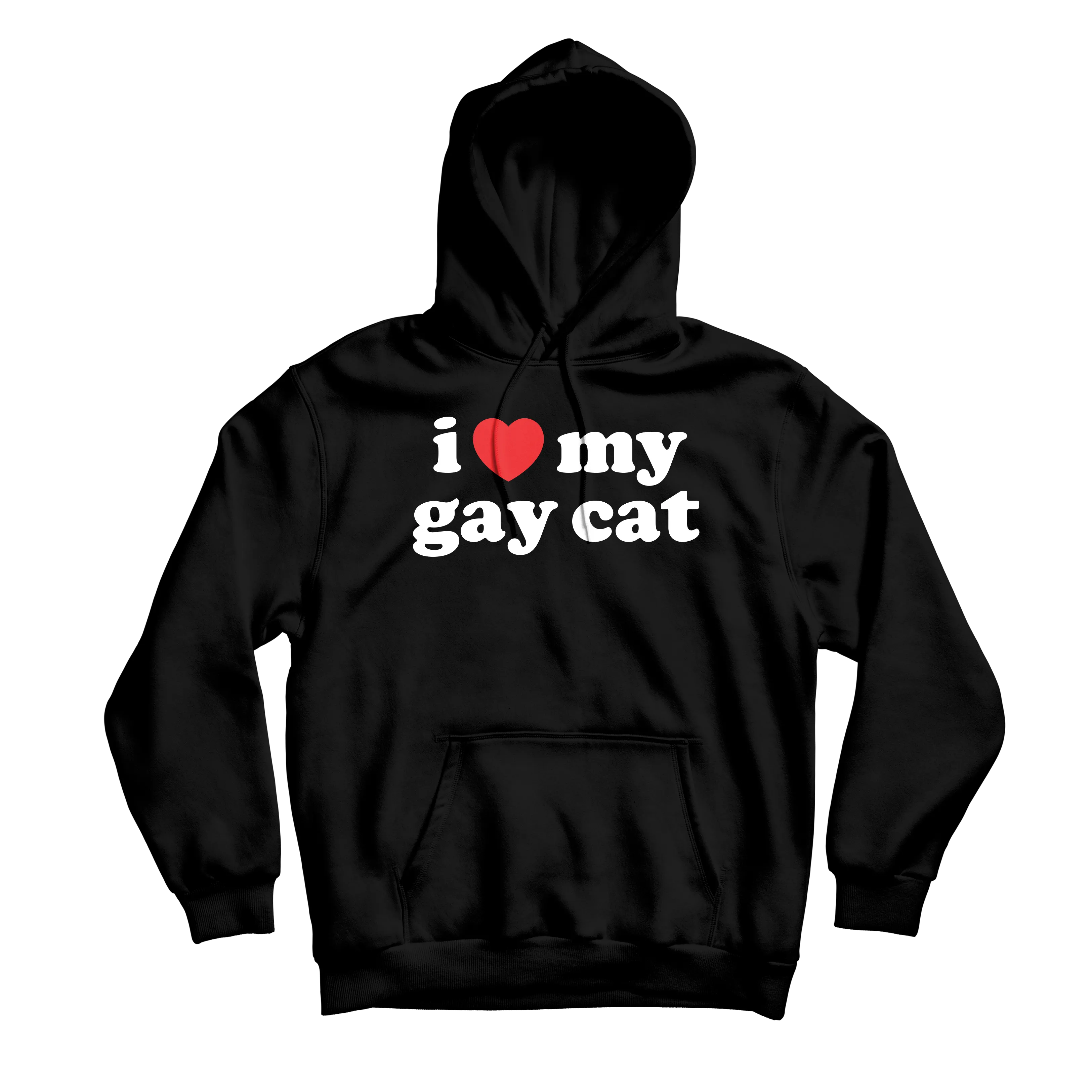 I Heart My Cat Black Hoodie