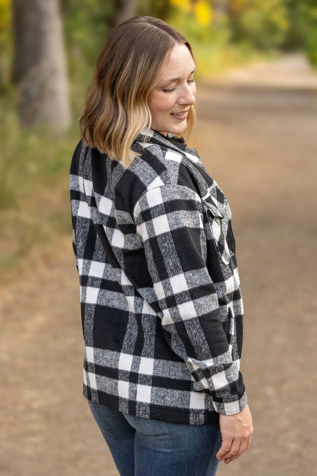 IN STOCK Norah Plaid Shacket - Classic Black and White