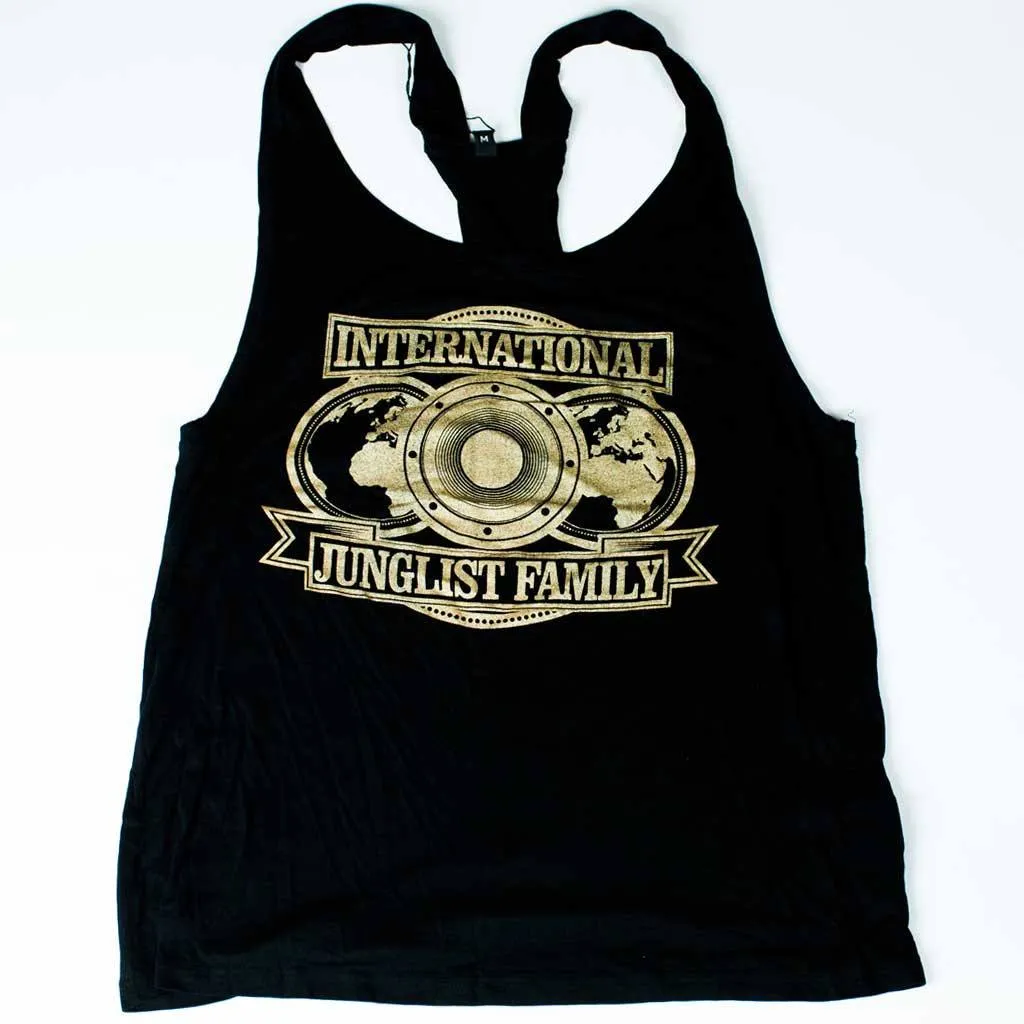 International Junglist Familly Black and Gold Racer Vest