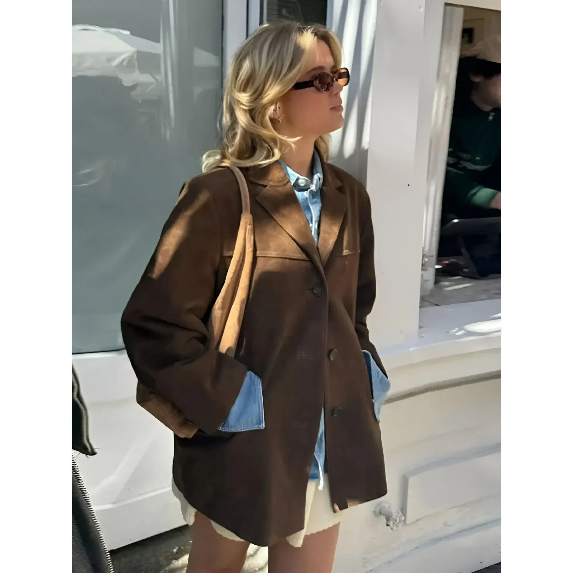 Jenny Jacket - Lässige Lederjacke mit Taschen für Frauen