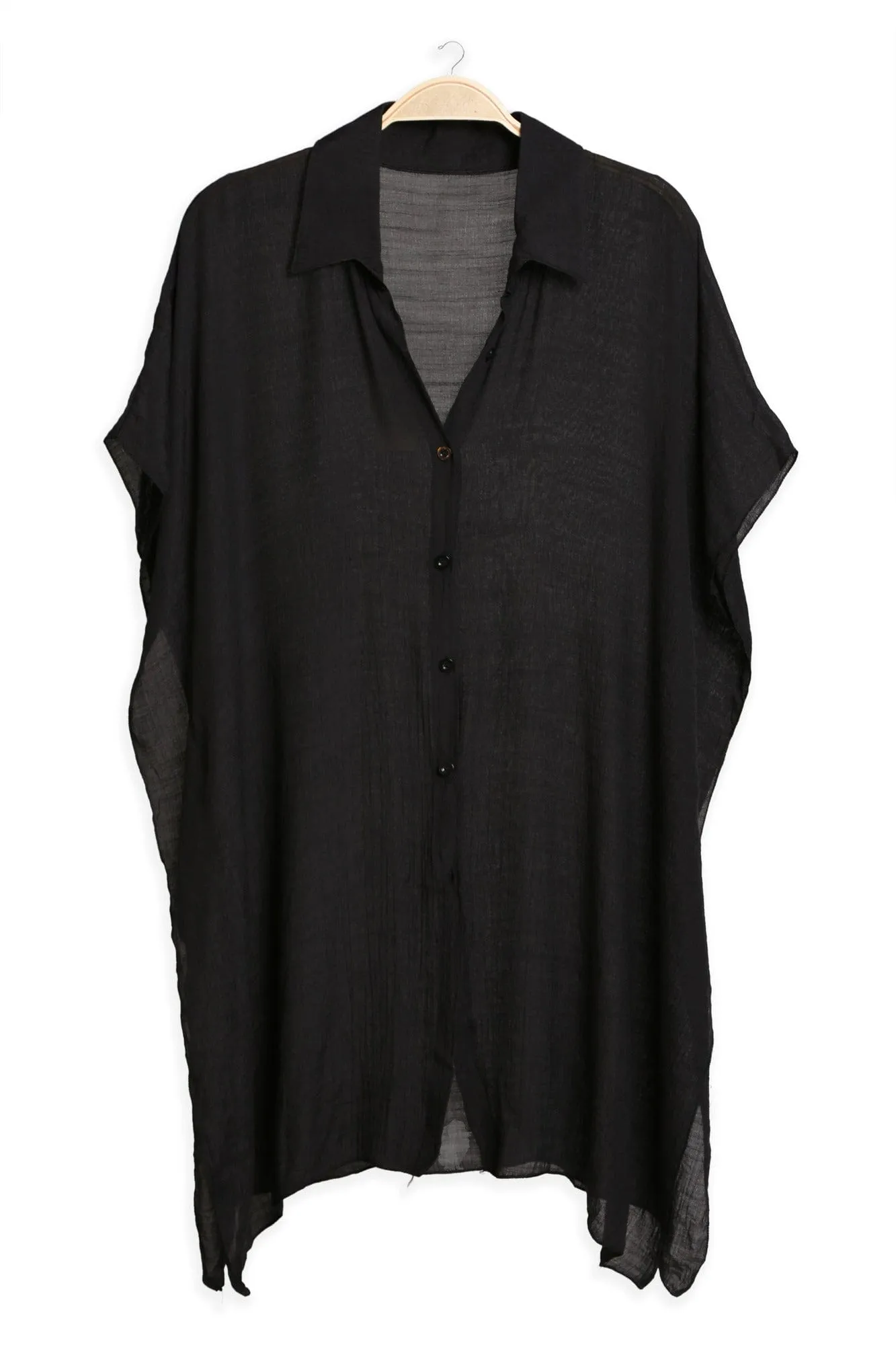 JP5009 Oversized Short Sleeve Button Up Shirt