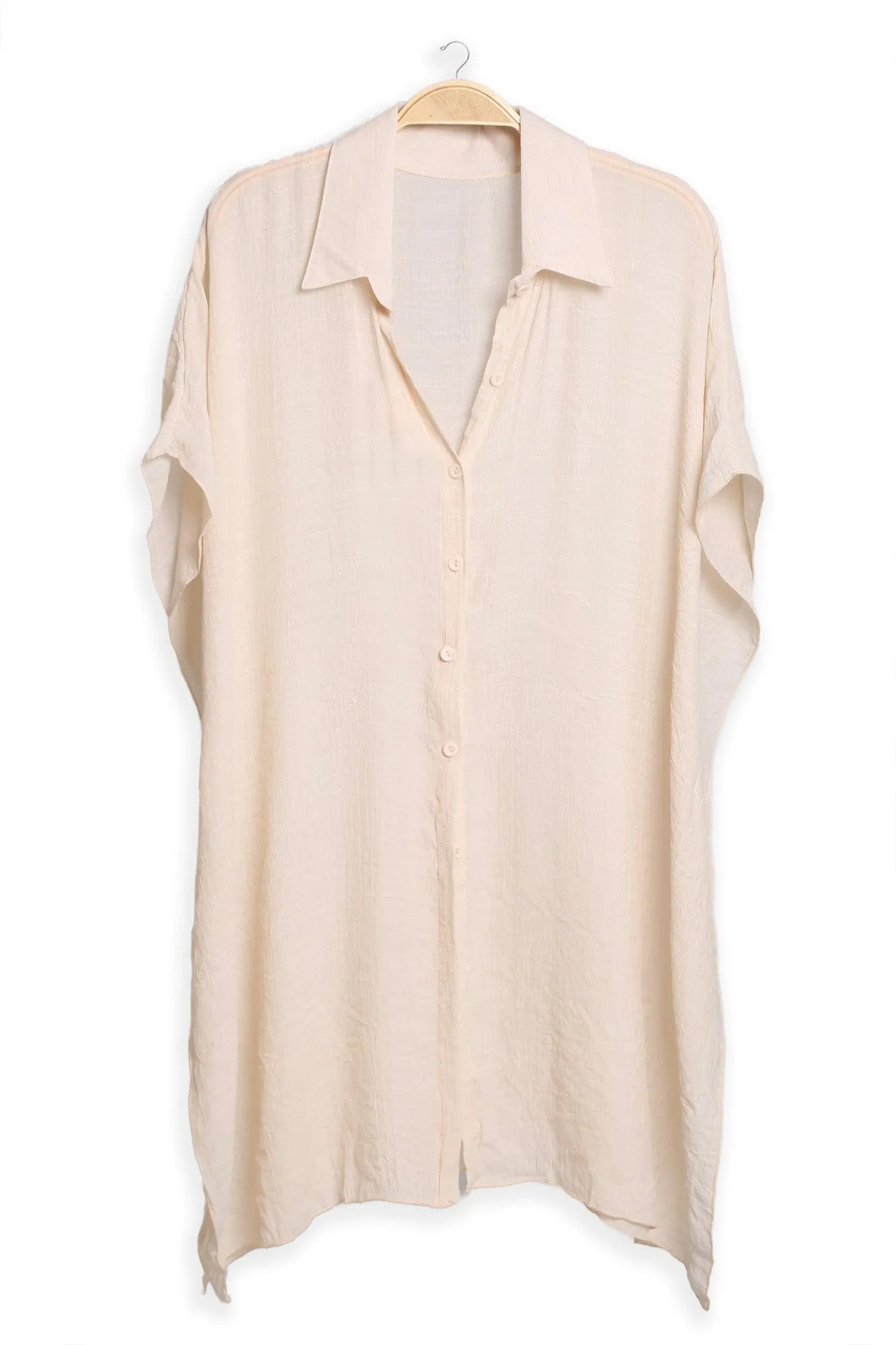 JP5009 Oversized Short Sleeve Button Up Shirt