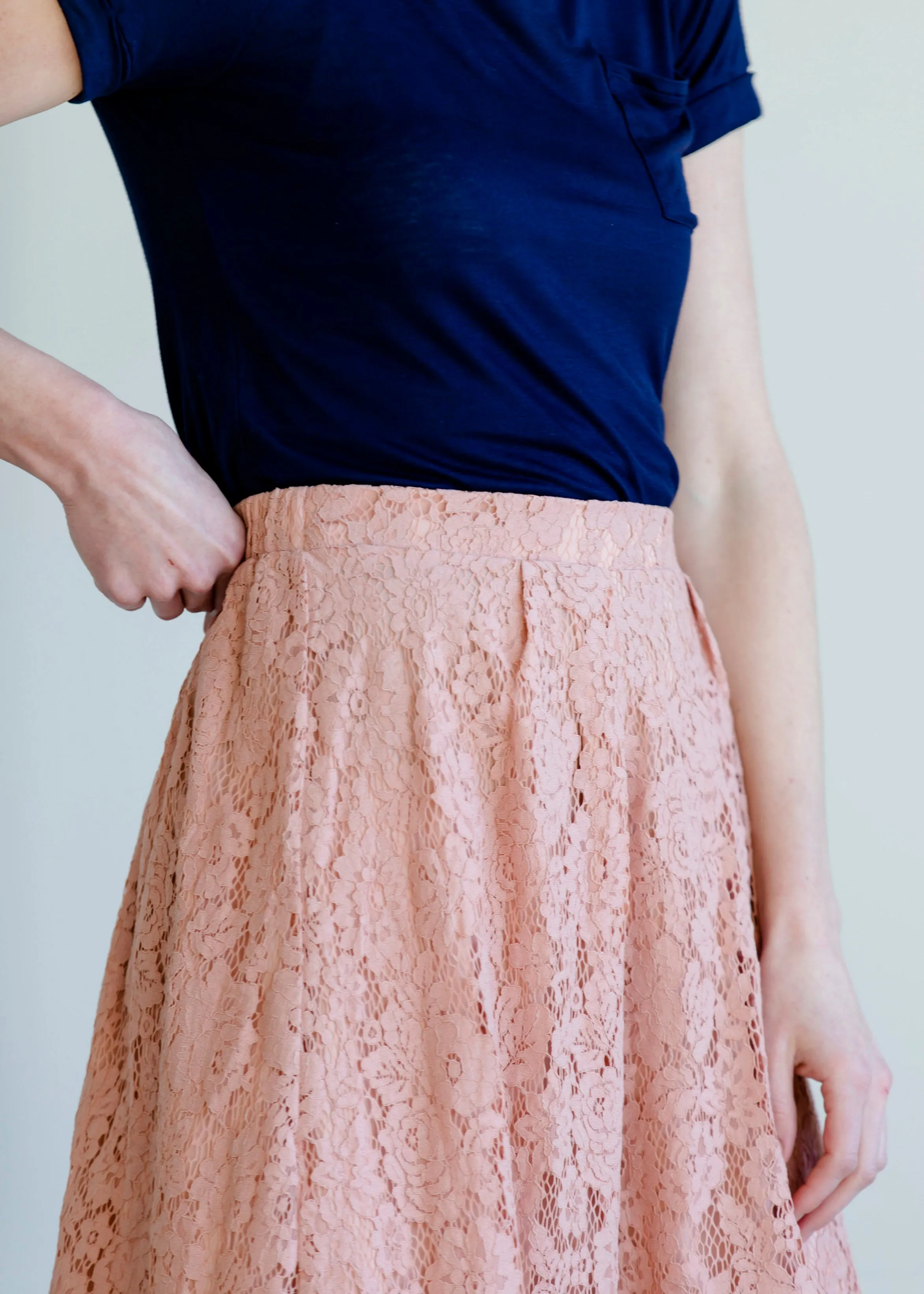 Lace Stretch Waist Midi Skirt - FINAL SALE