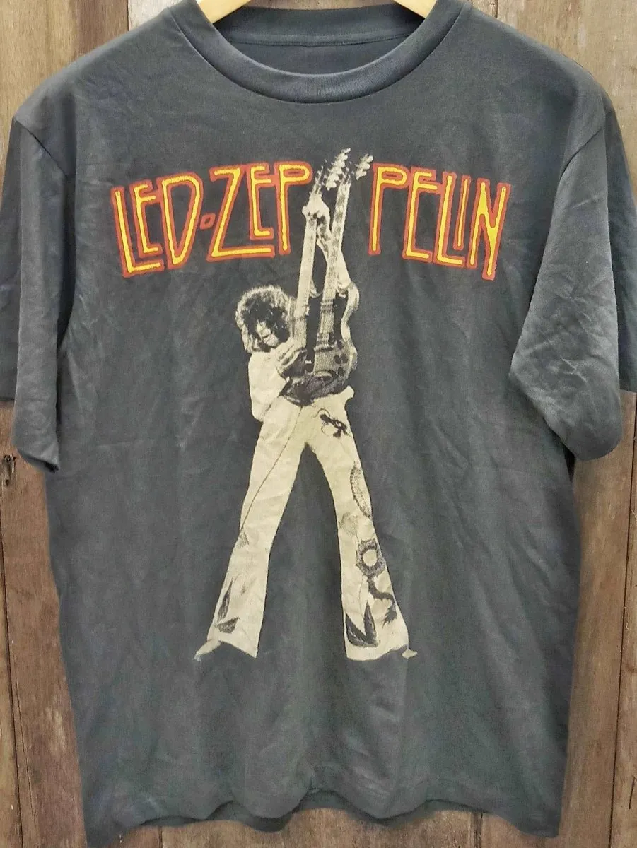 Led Zeppelin Jimmy Page Double Neck Guitar T-Shirt: A Tribute to Guitar Legend