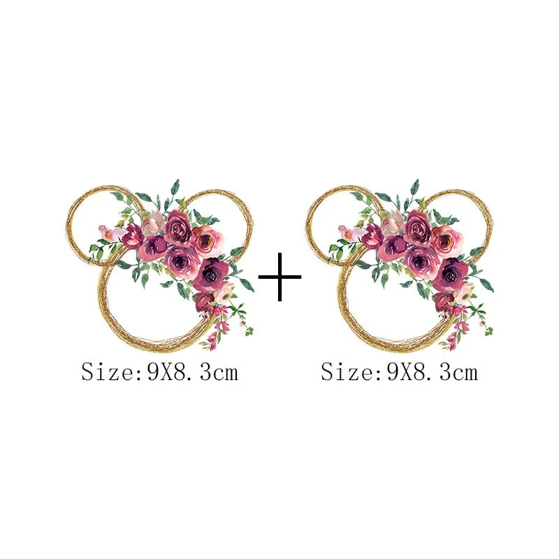 Leopard Print Flower Sticker On Clothes DIY Thermal Stickers For T-Shirts Fashion Girls Patch On Clothing Iron On Transfer Patch