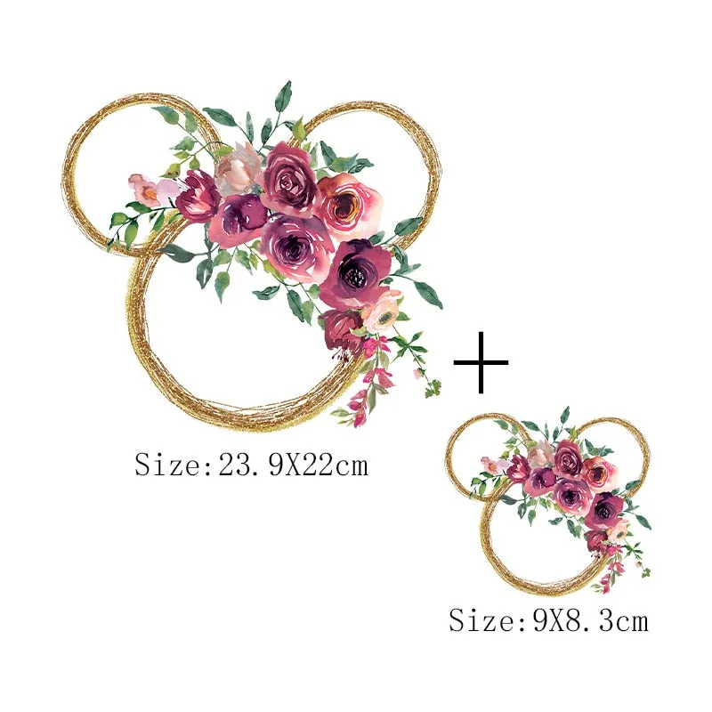 Leopard Print Flower Sticker On Clothes DIY Thermal Stickers For T-Shirts Fashion Girls Patch On Clothing Iron On Transfer Patch