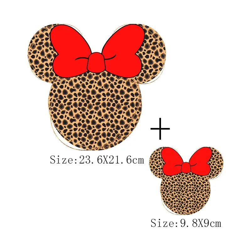 Leopard Print Flower Sticker On Clothes DIY Thermal Stickers For T-Shirts Fashion Girls Patch On Clothing Iron On Transfer Patch