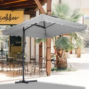 Light Grey Square Parasol with Vent