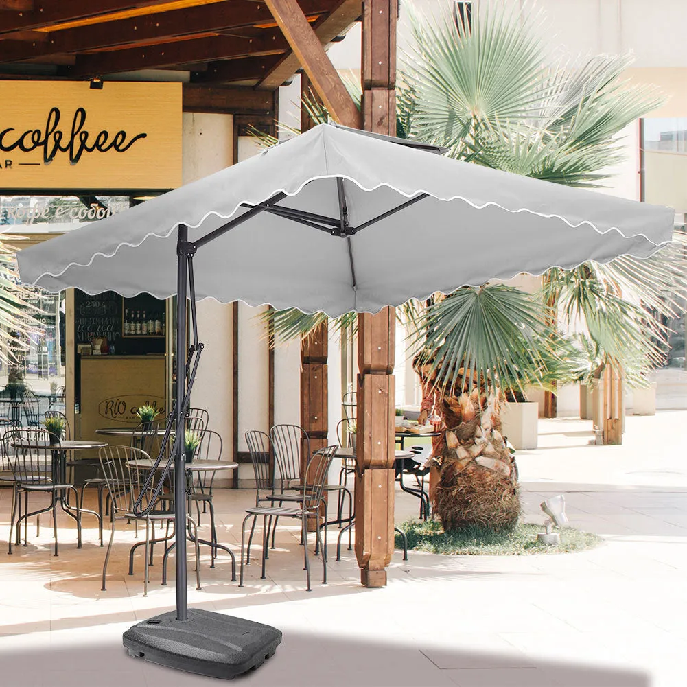 Light Grey Square Parasol with Vent