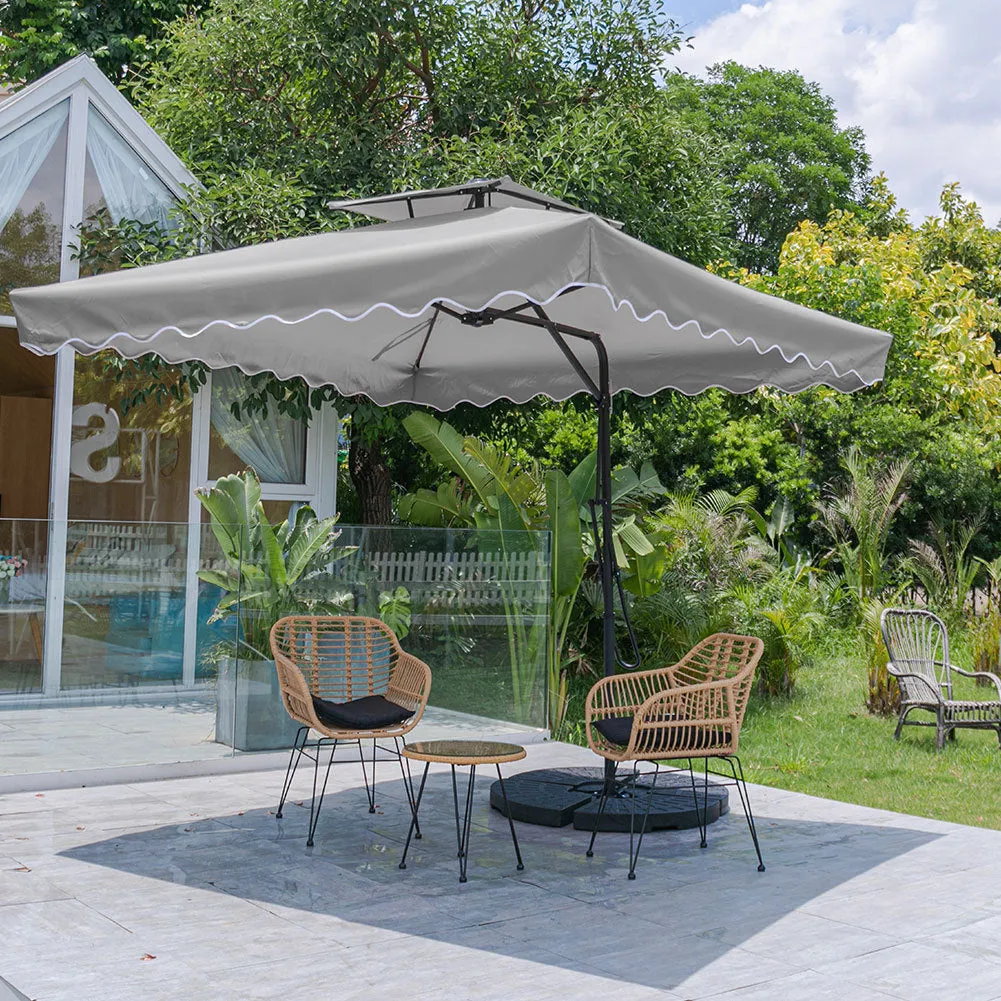 Light Grey Square Parasol with Vent