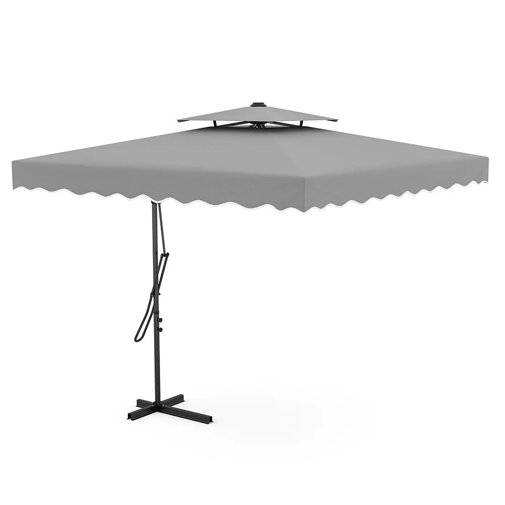 Light Grey Square Parasol with Vent