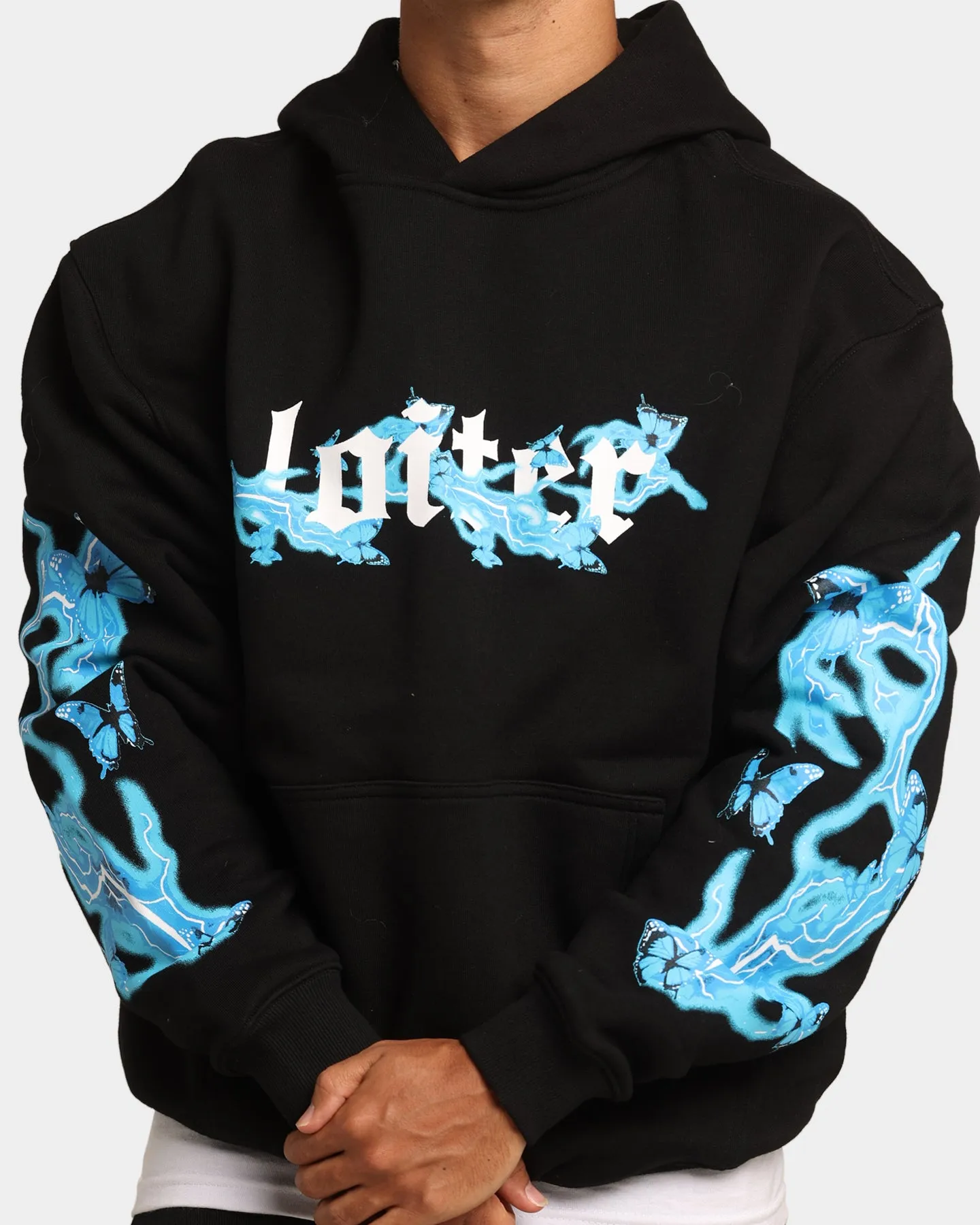 Loiter Electro Butterfly Hoodie Black