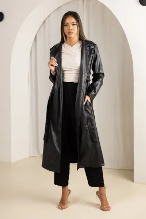 Lola Leather Trench Coat