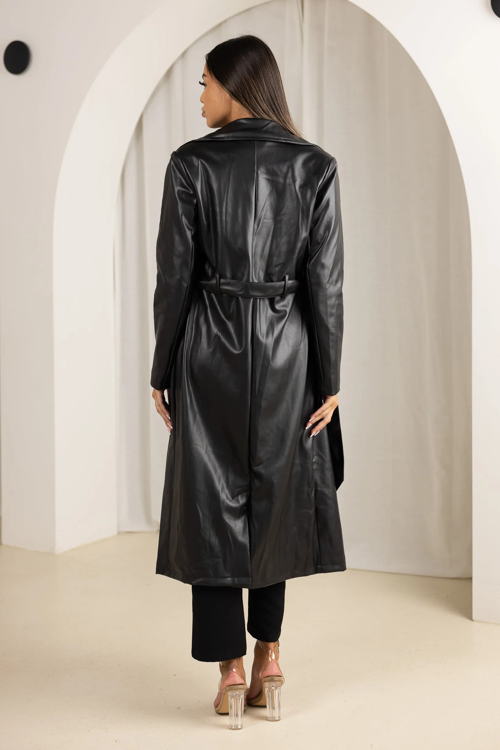 Lola Leather Trench Coat