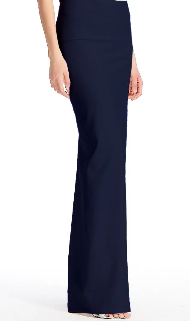 Long Stretch Crepe Column Skirt