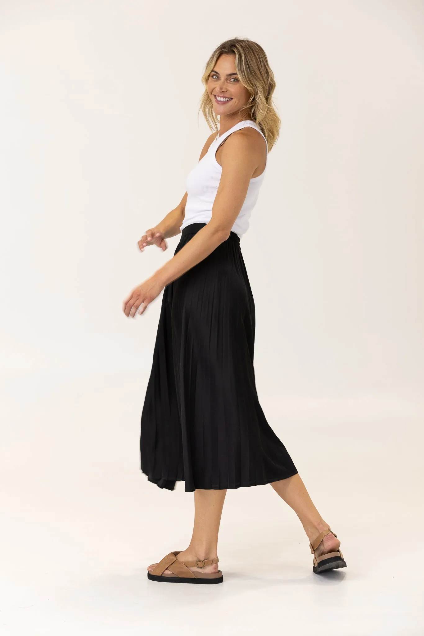 MARISA MIDI SKIRT - Black