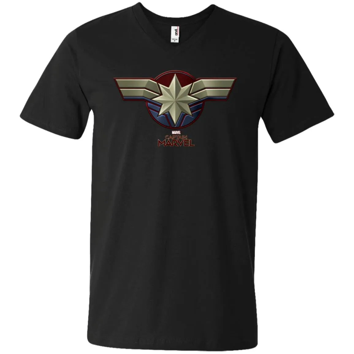 Marvel Captain Marvel Movie Chest Symbol Men V-Neck T-Shirt